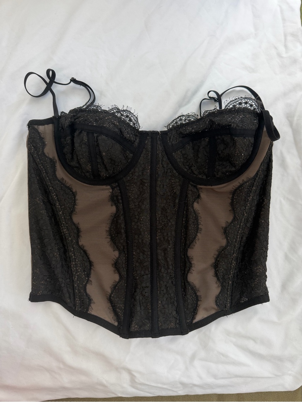 Urban Outfitters Black Lace Bustier Corset
